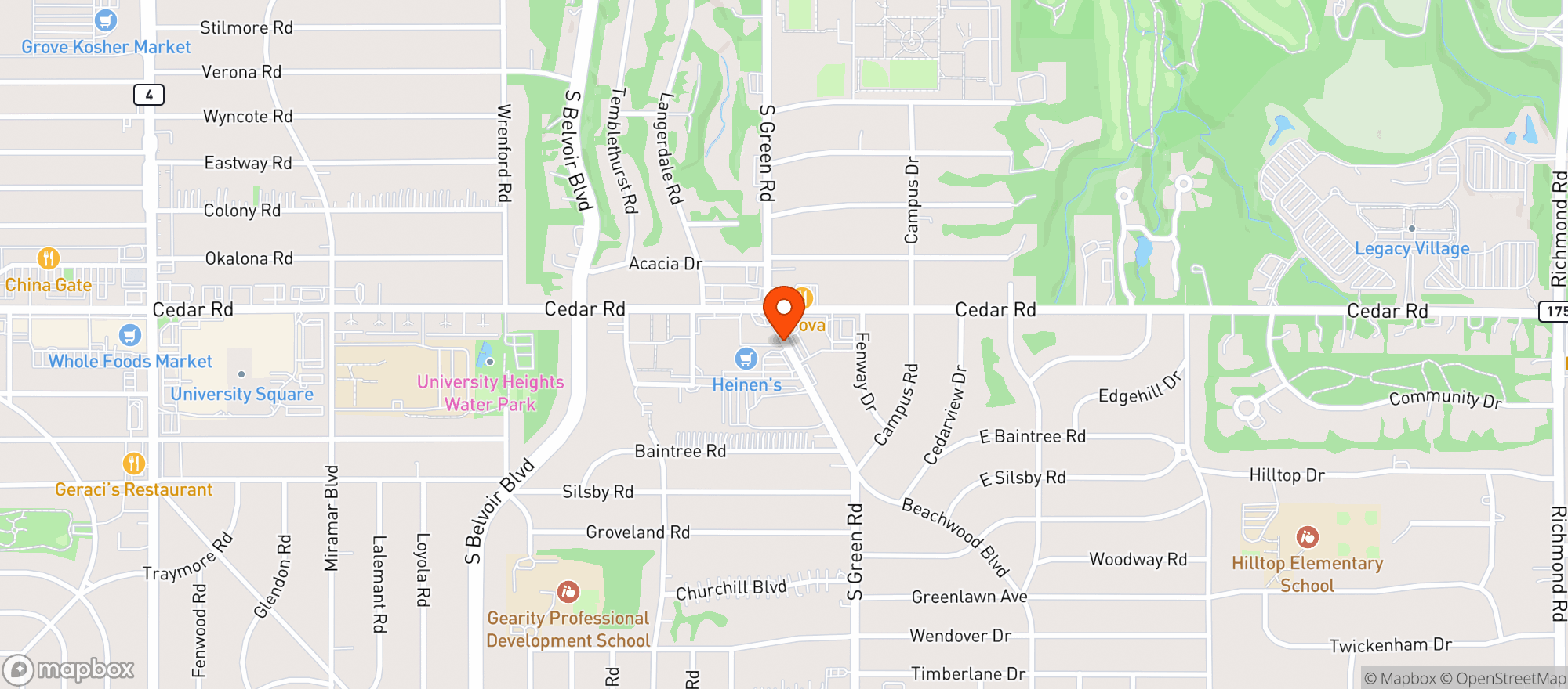 Map showing Heinens