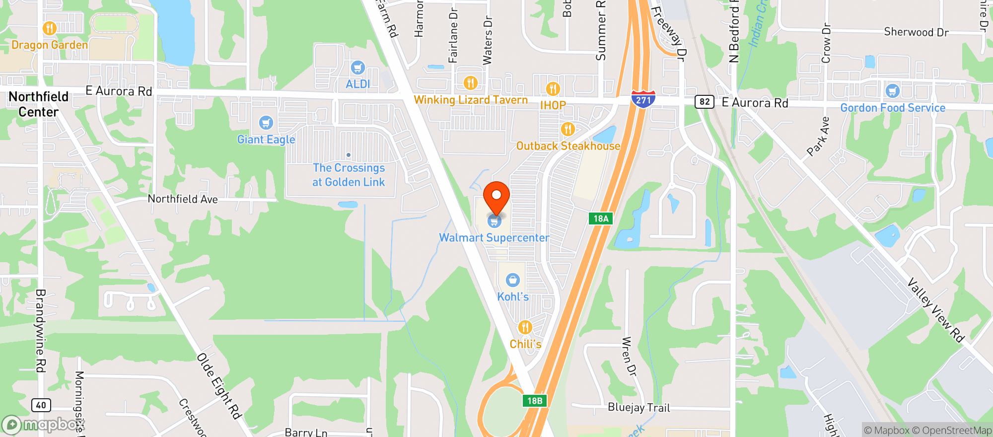 Map showing WALMART SUPERCENTER #1927