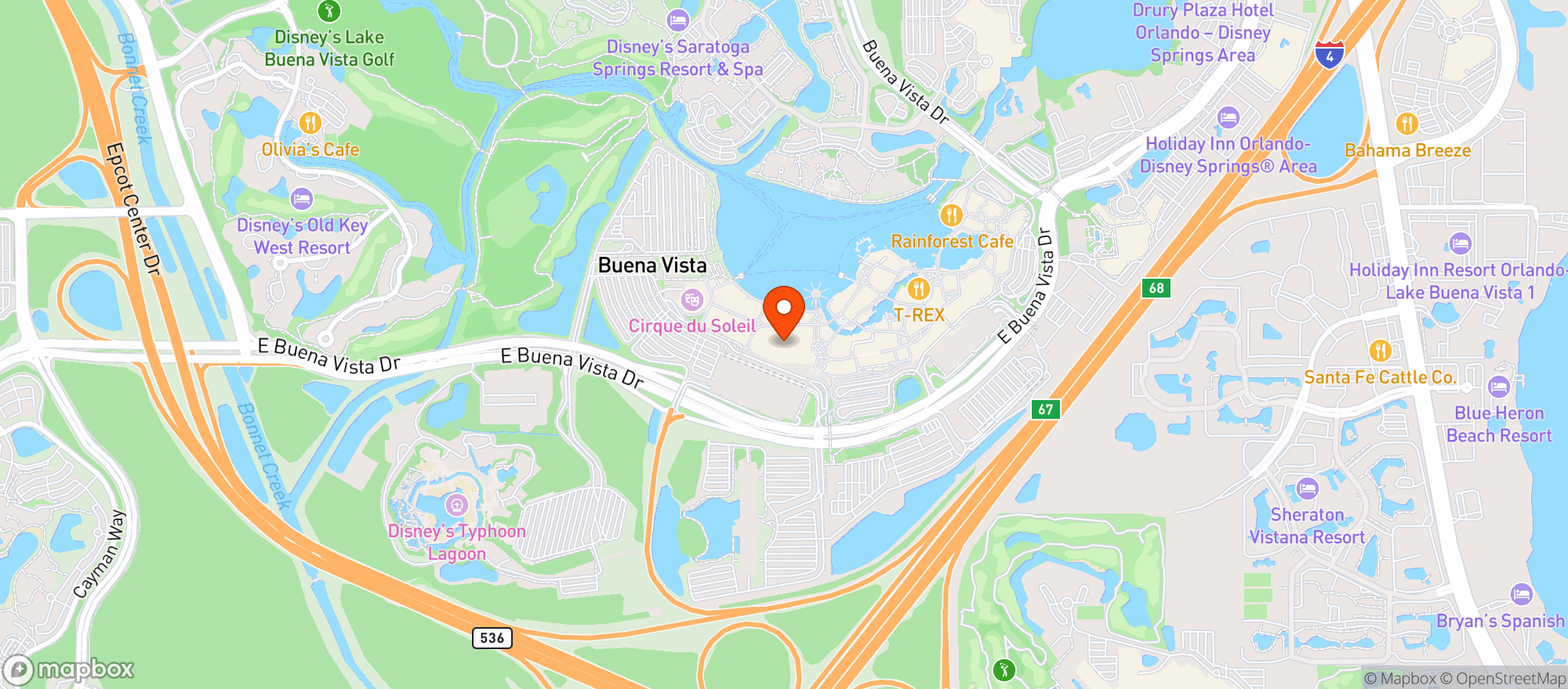 Map showing Amc Dine In Disney Spri #572