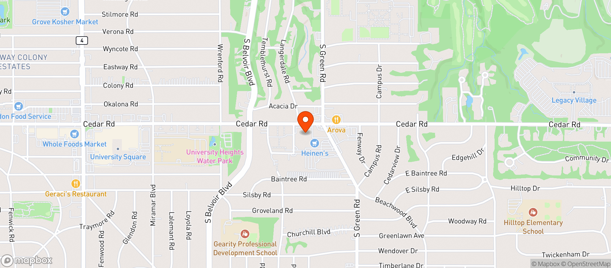 Map showing Cvs