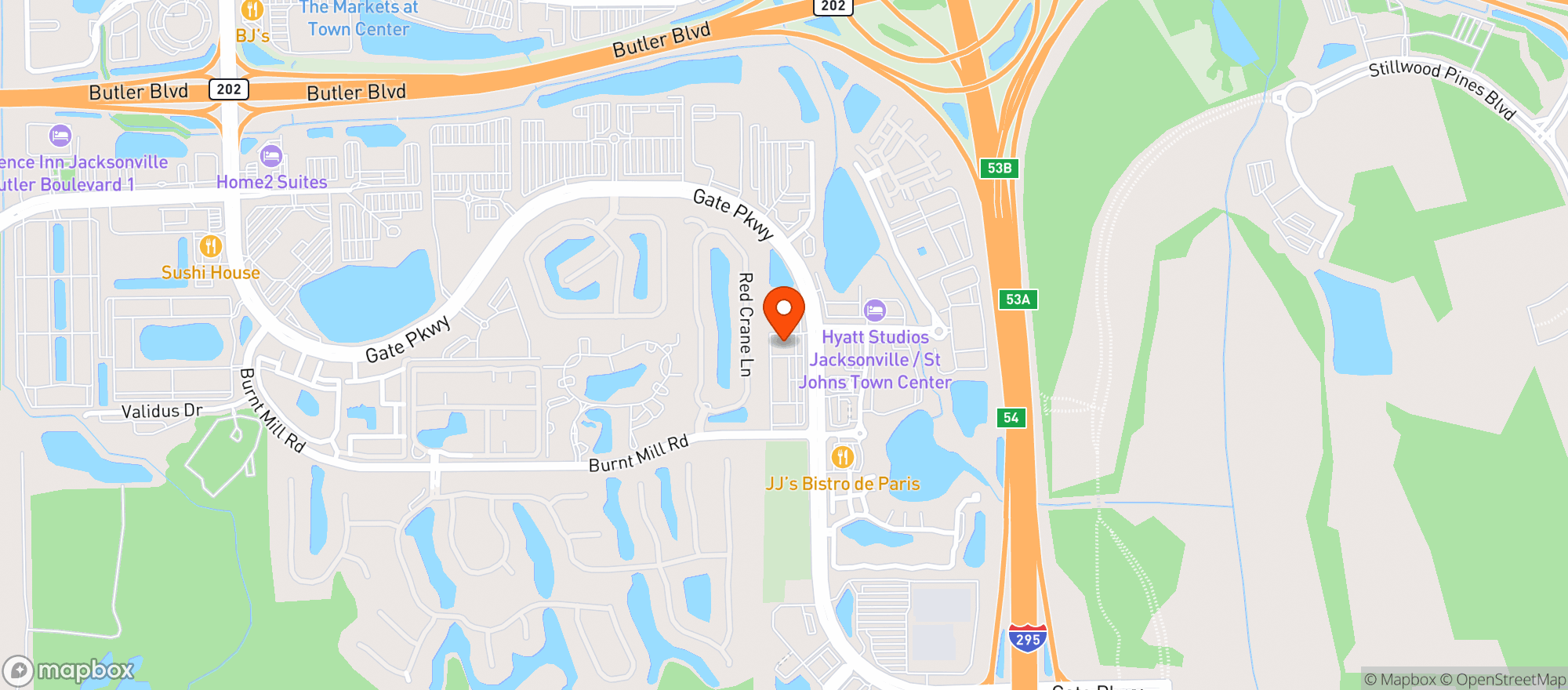 Map showing V Pizza & Sidecar