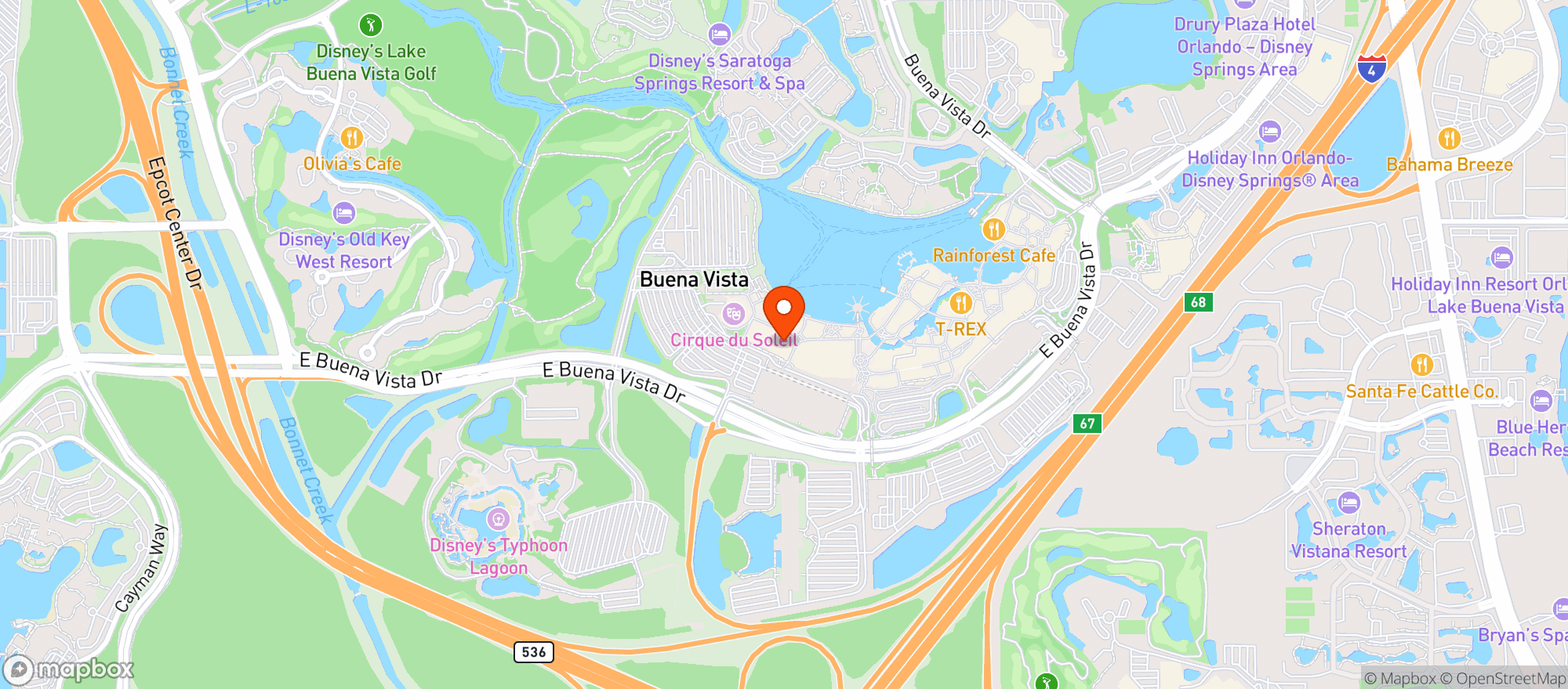 Map showing Splitsville Luxury Lanes