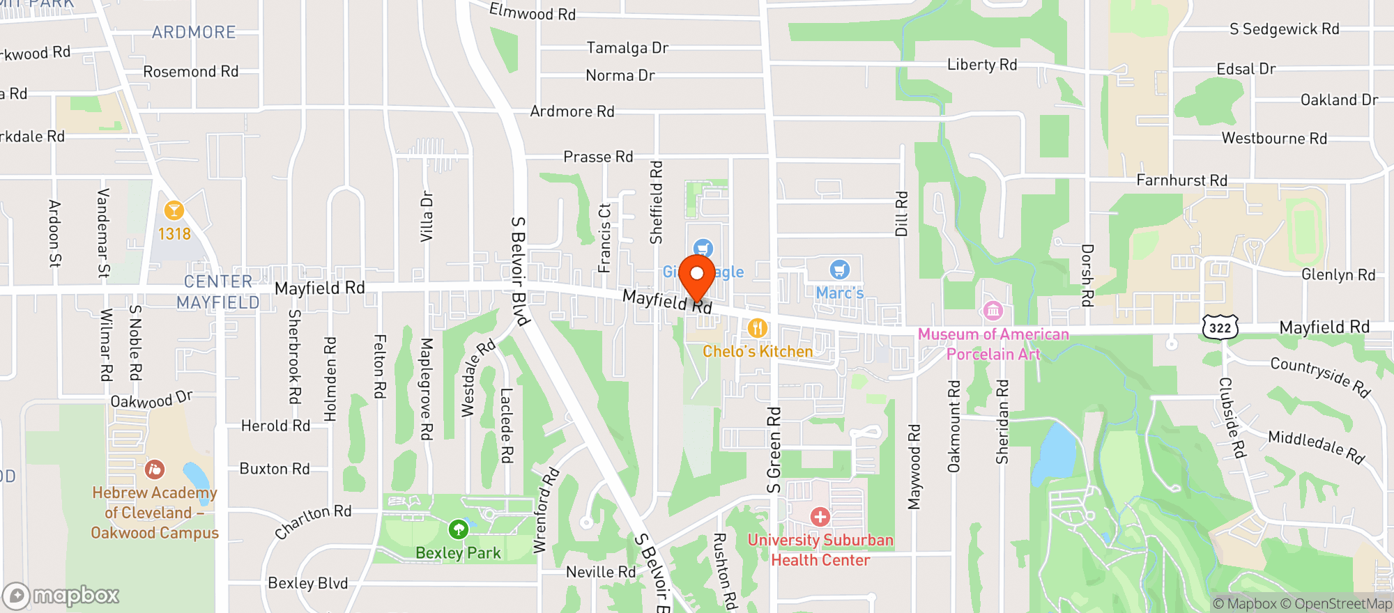 Map showing Giant Eagle
