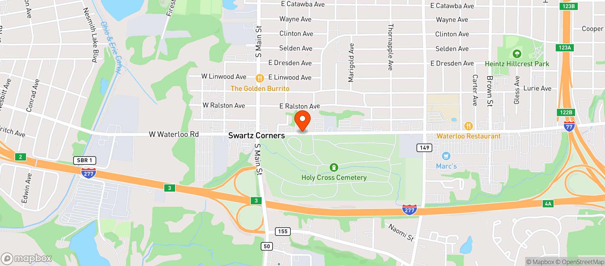 Map showing Eagles Lodge