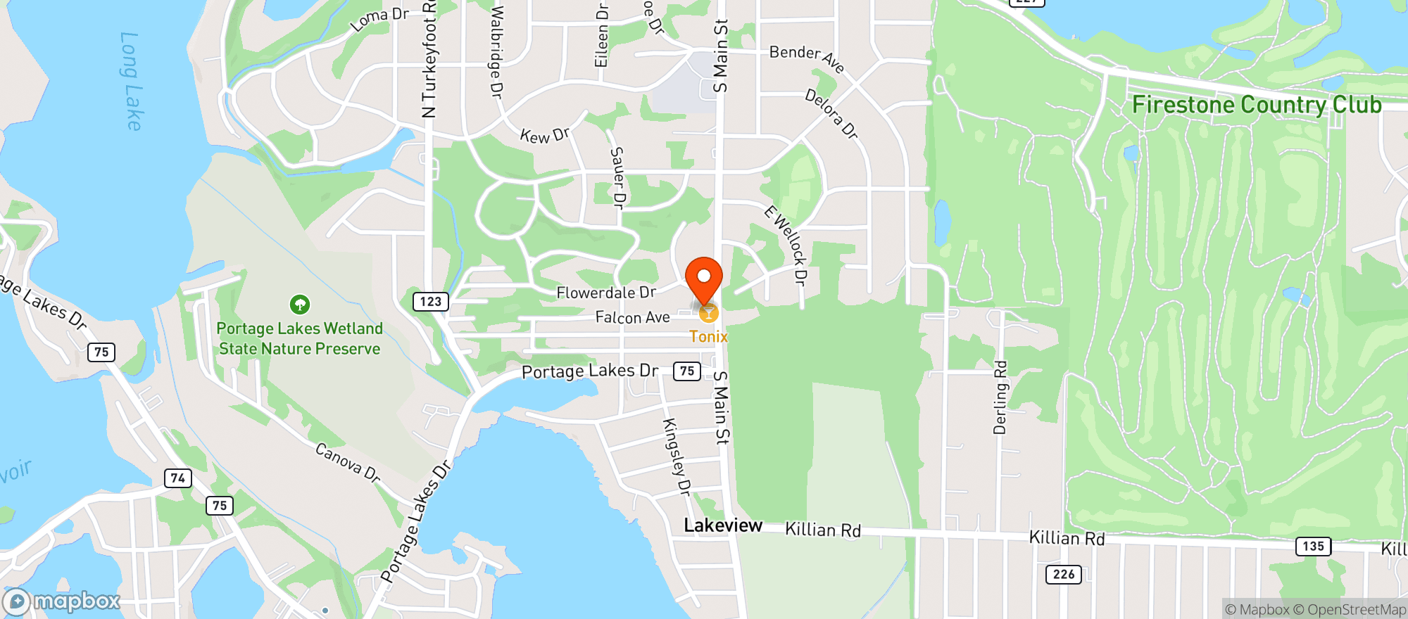 Map showing Tonix Bar