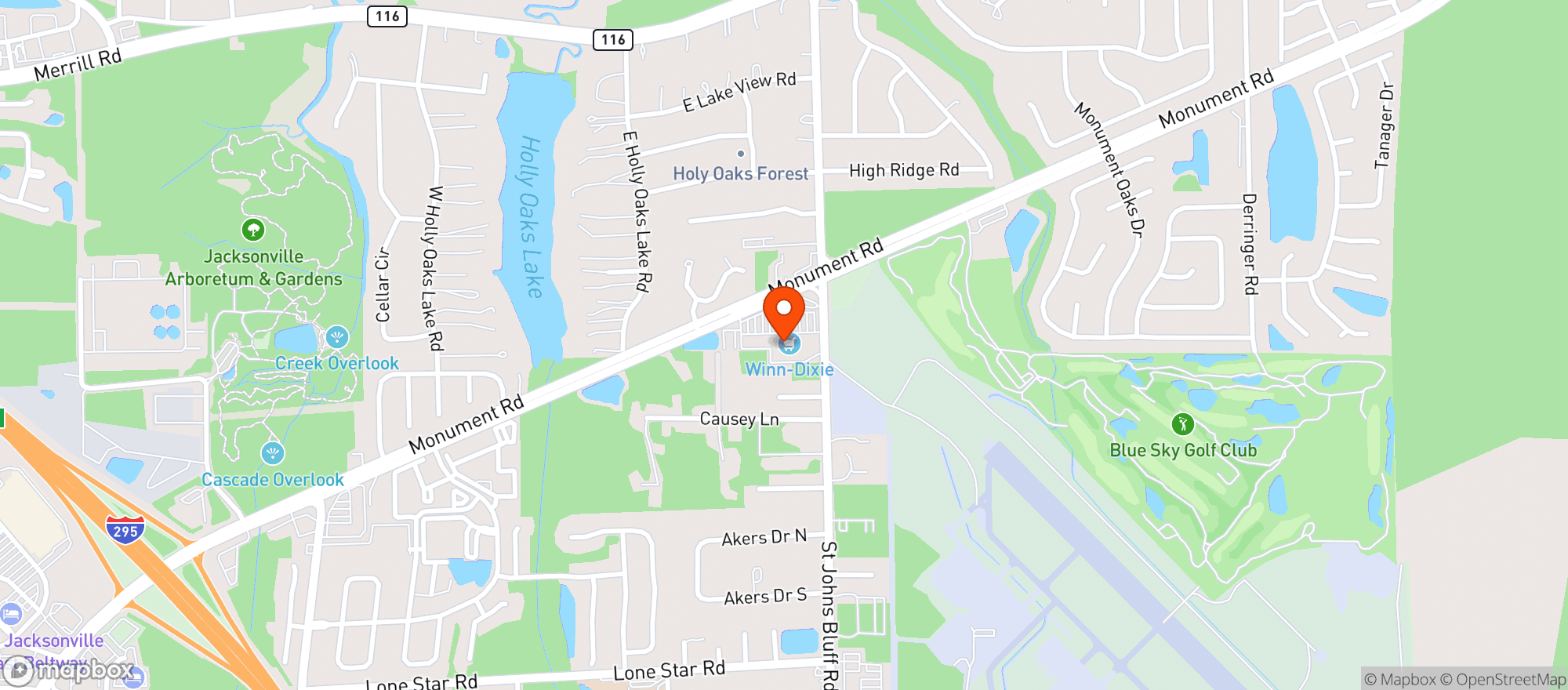 Map showing Winn Dixie #054