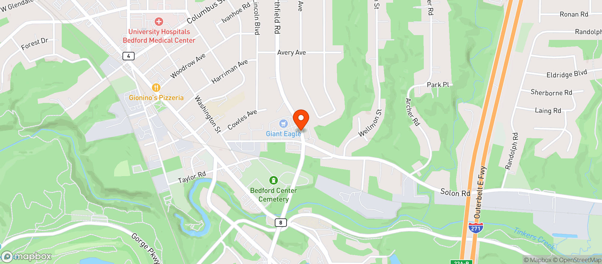 Map showing Giant Eagle