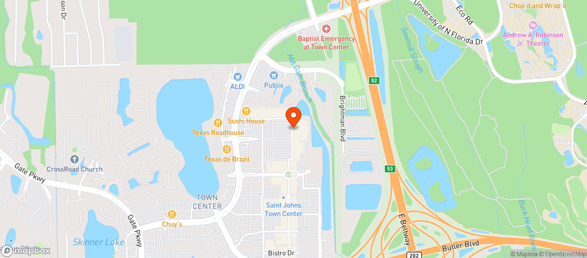 Map showing Target Store