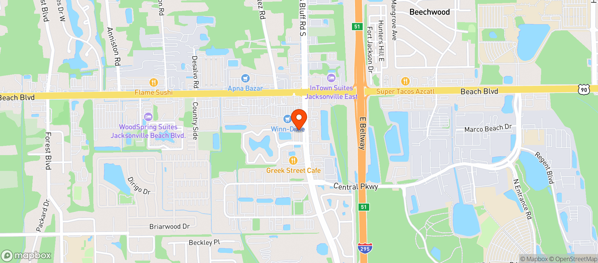 Map showing Seaglass smokeshop 3