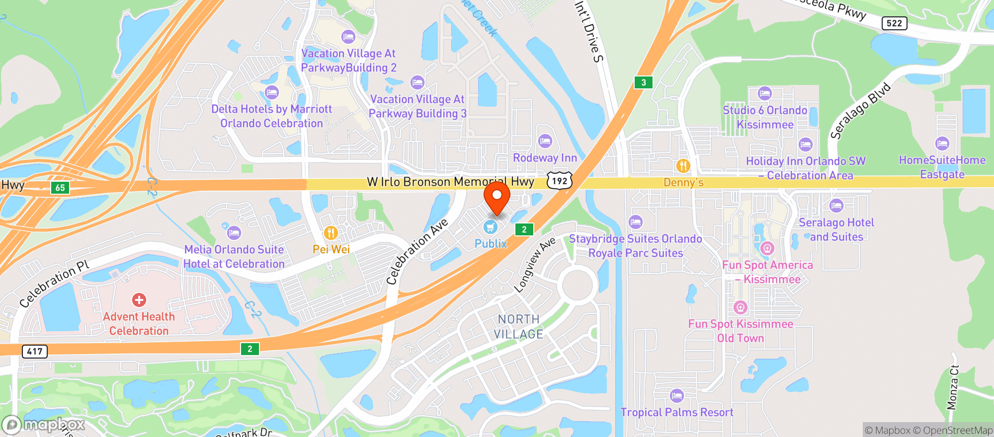 Map showing Publix Super Market