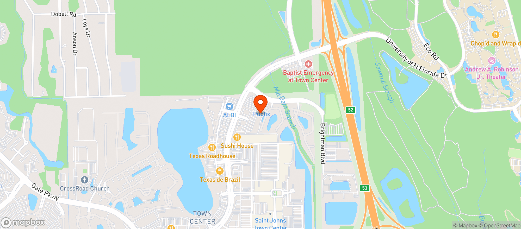 Map showing Publix