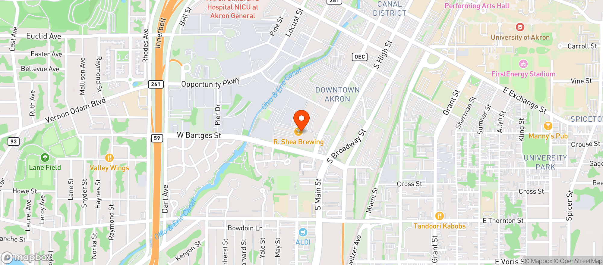 Map showing R. Shea Brewing