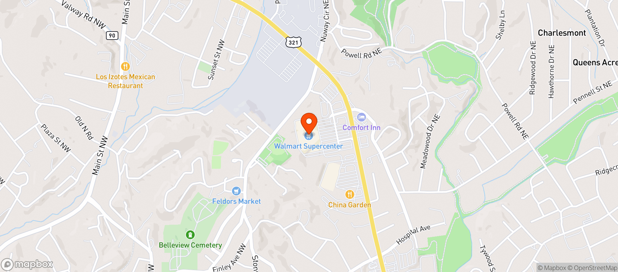 Map showing Walmart Supercenter