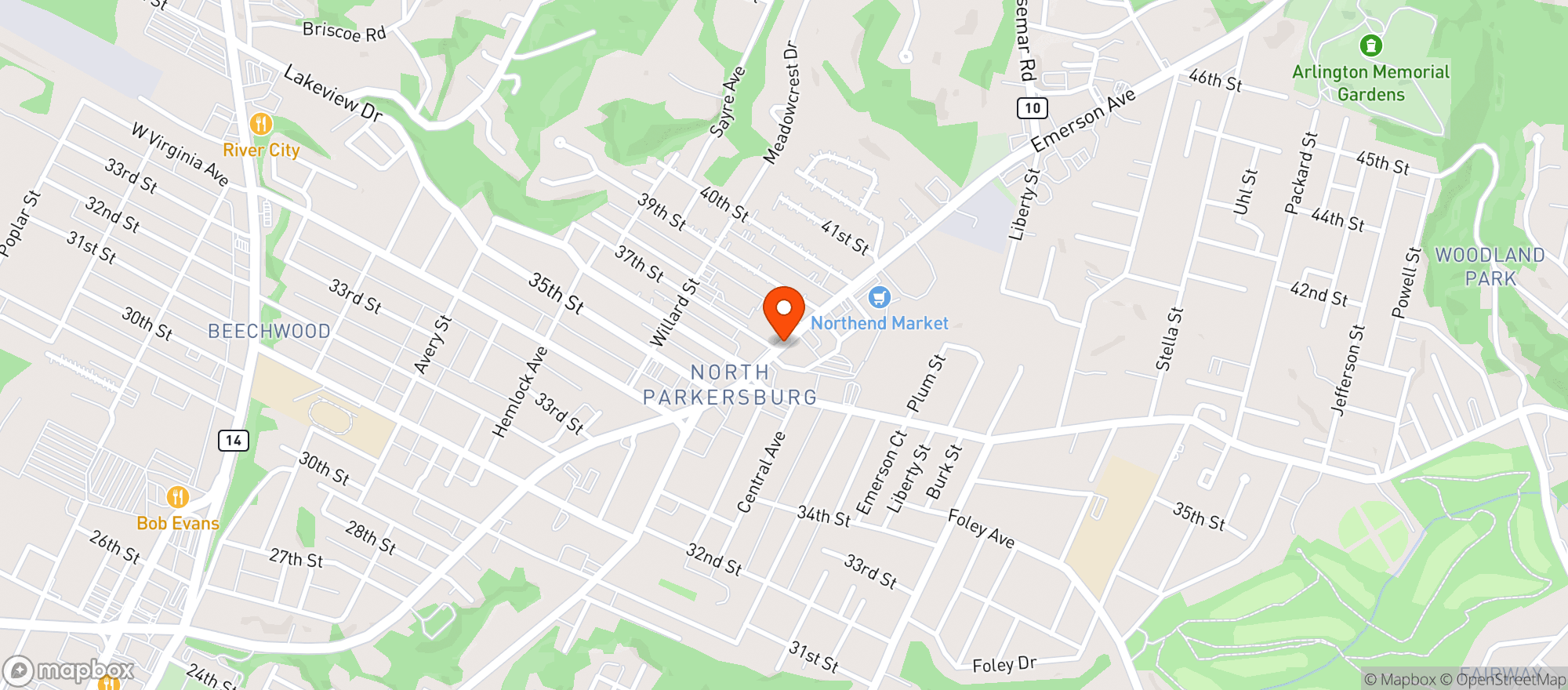 Map showing North End Market