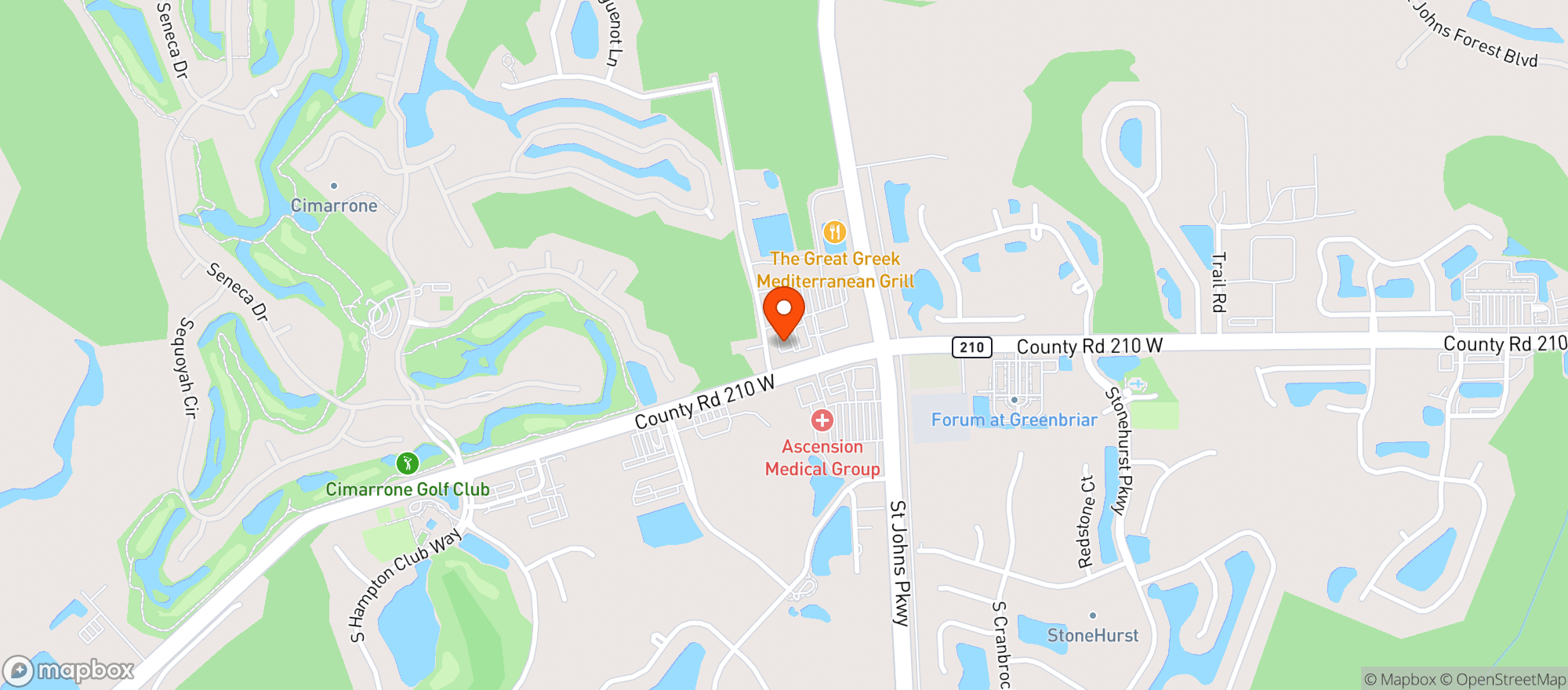 Map showing Shores Fine Wine & Spirits at CR-210