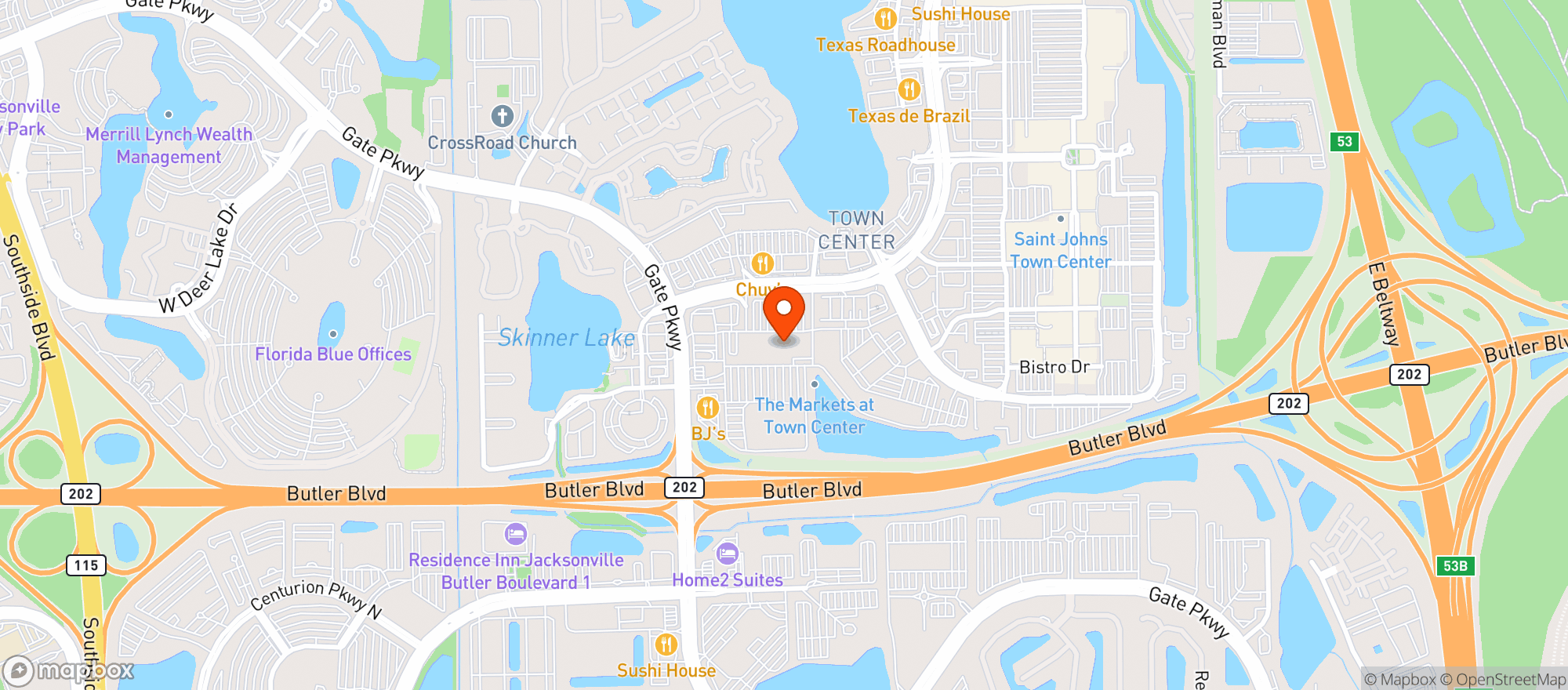 Map showing SPROUTS - JACKSONVILLE