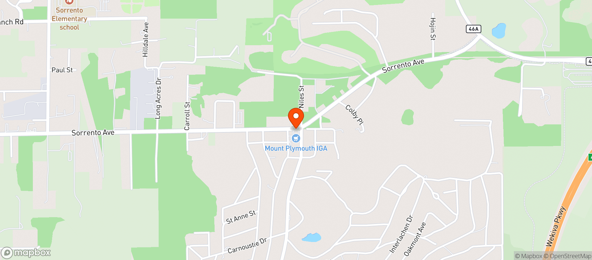 Map showing Sunoco Gas Station