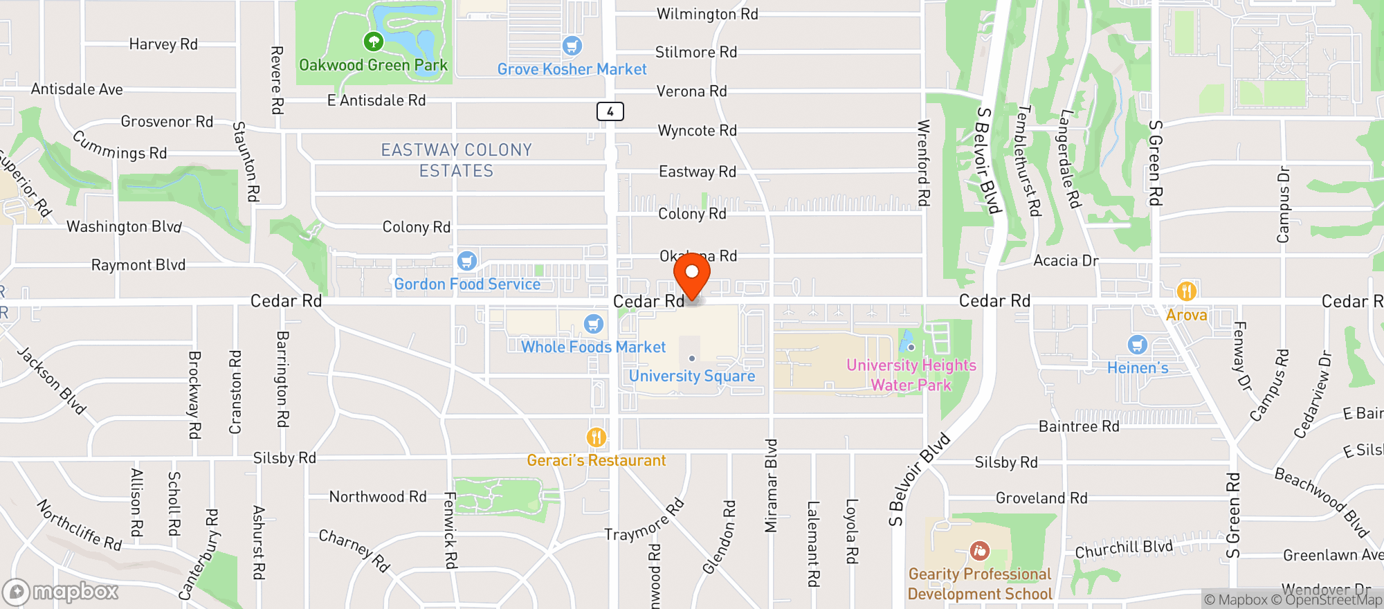 Map showing Target Store