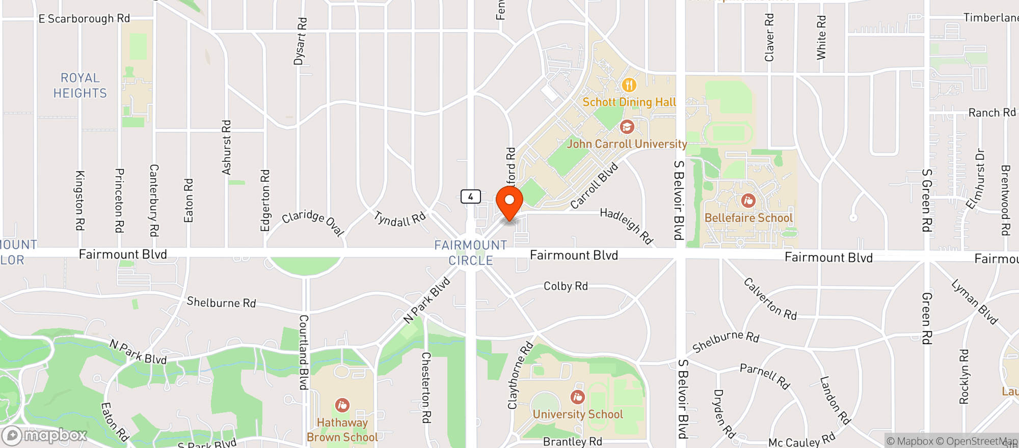 Map showing Pizzazz On The Circle