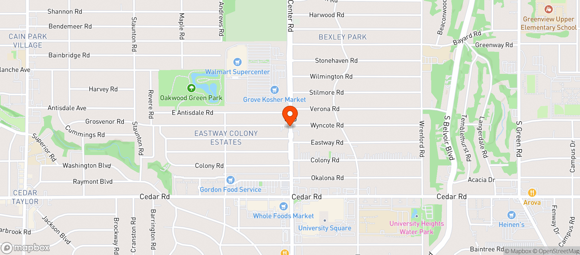 Map showing Big Bs Beverage