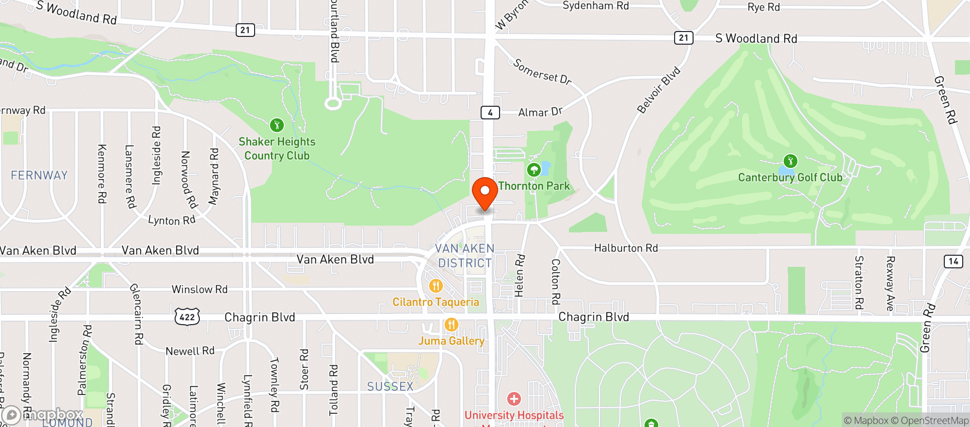 Map showing Northstar Cafe