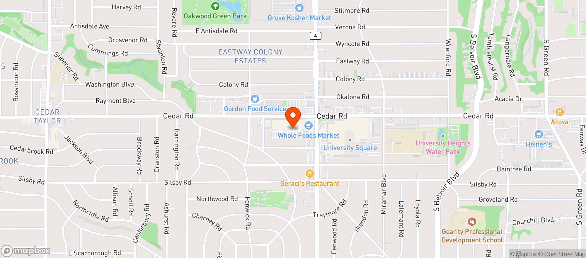 Map showing Whole Foods Market