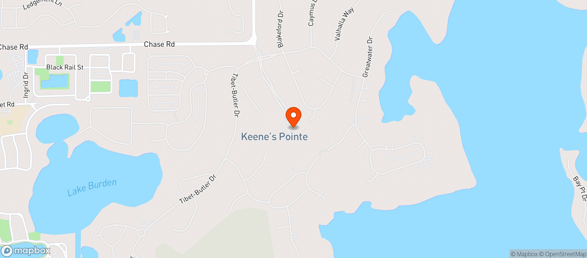 Map showing Golden Bear Club At Keenes Point