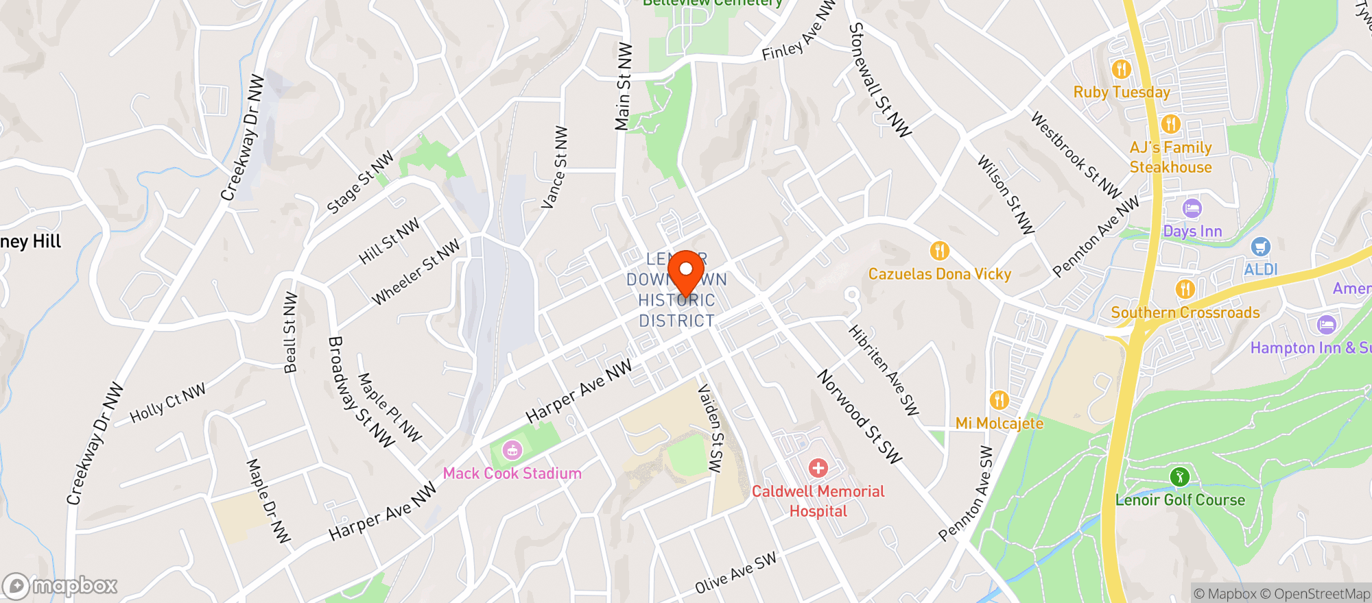 Map showing Side Street Pourhouse & Grill