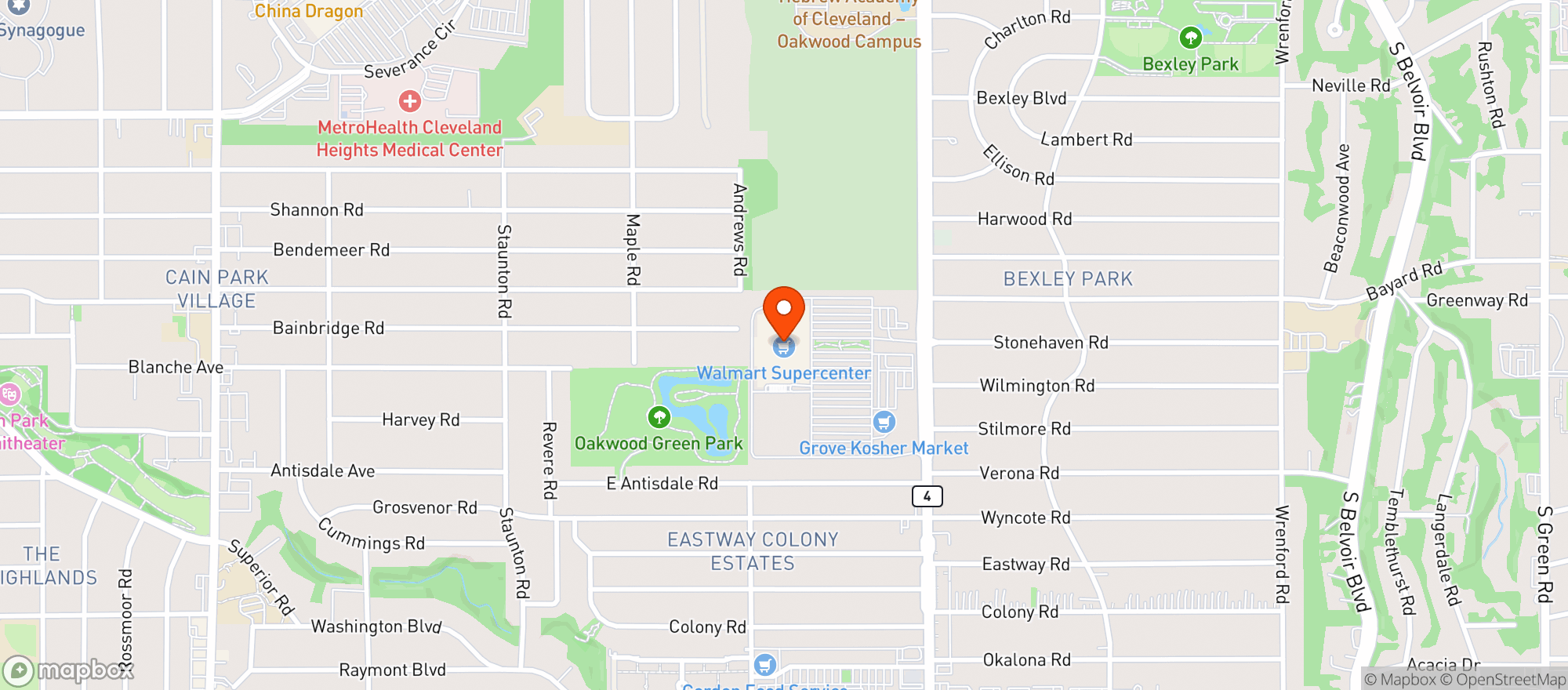Map showing Walmart Supercenter