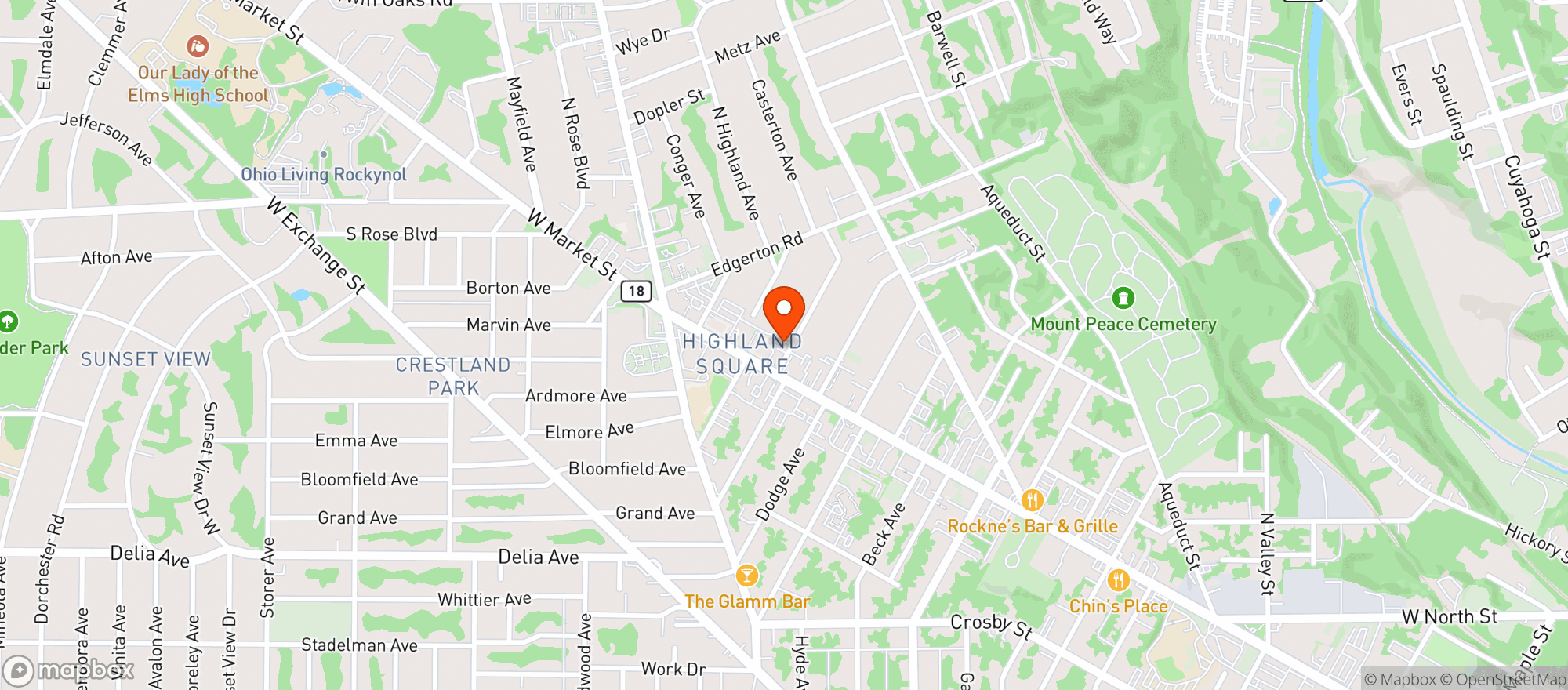 Map showing Mr. Zubs Deli