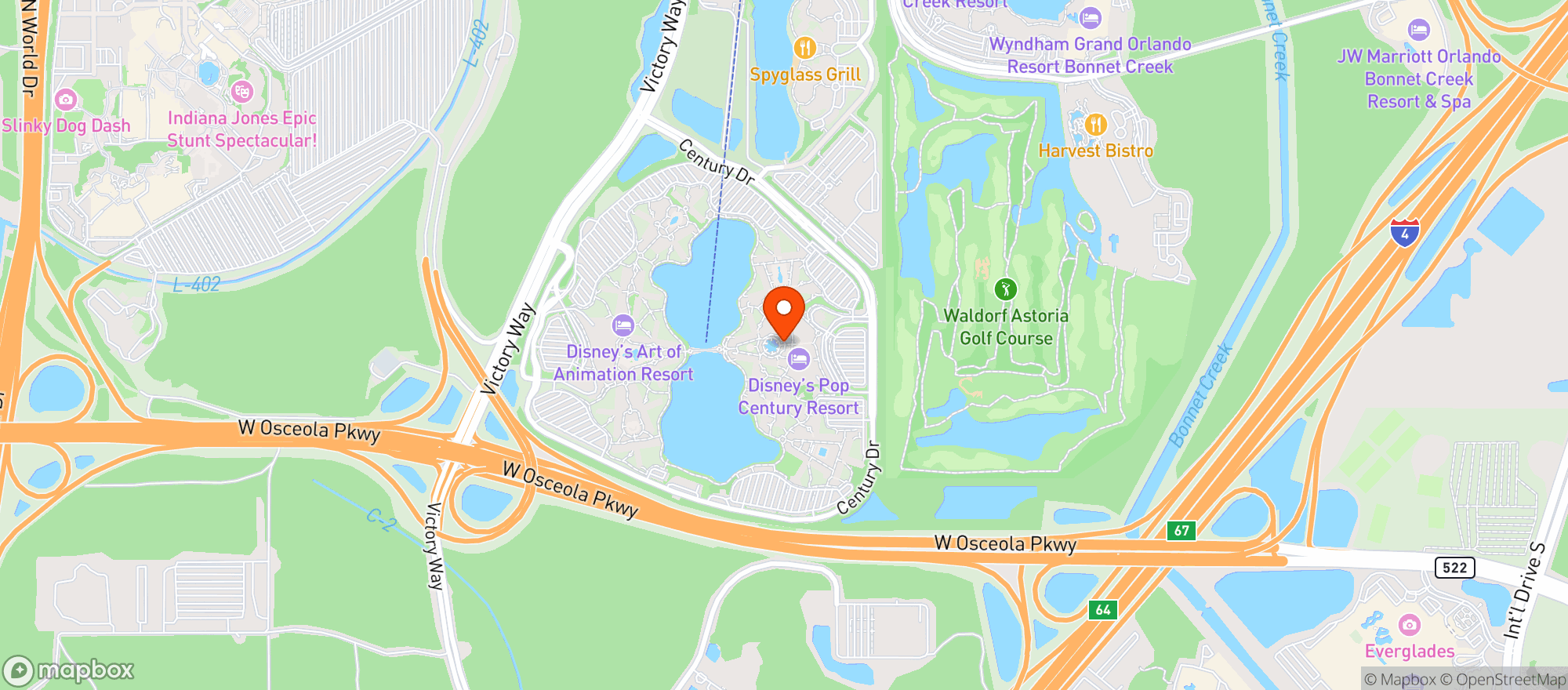 Map showing Petals Pool Bar
