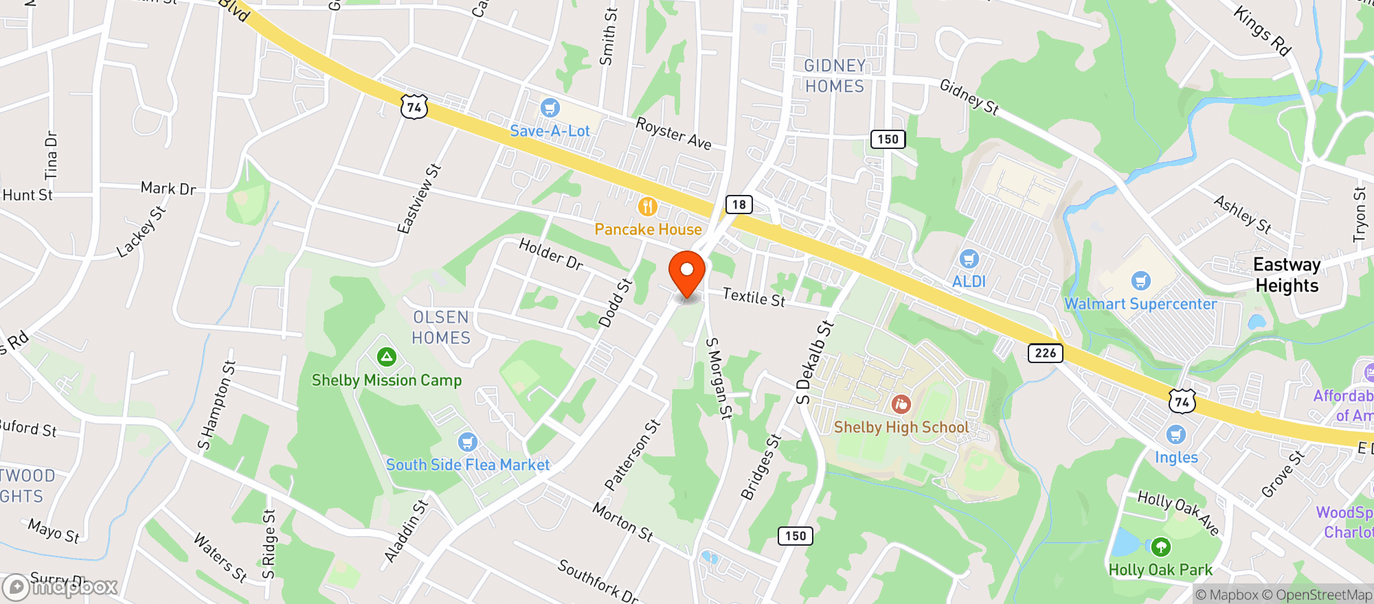 Map showing Esha Food Mart