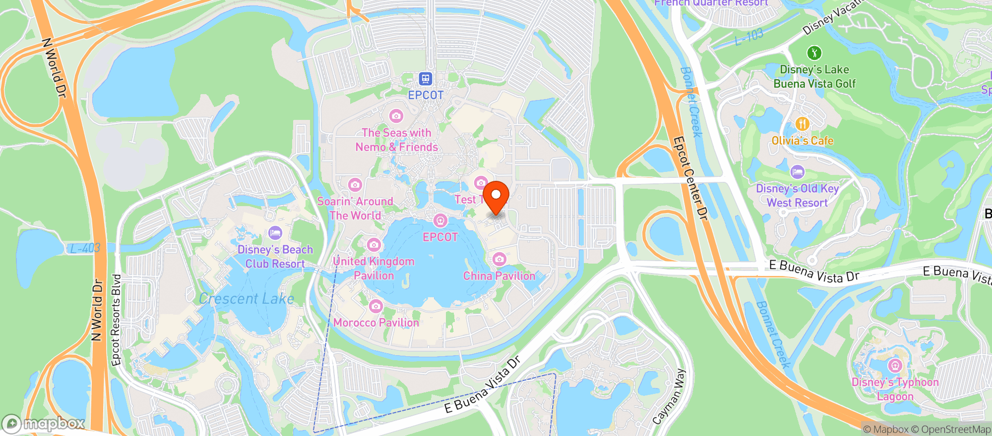 Map showing Mexico Pavilion