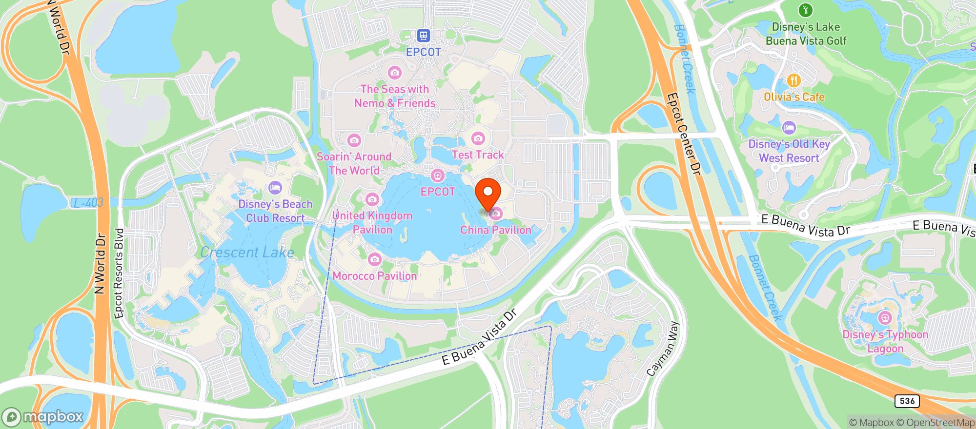 Map showing China Pavilion