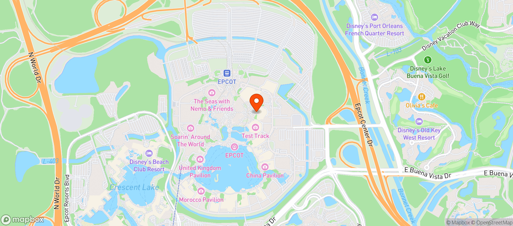 Map showing Mission: Space