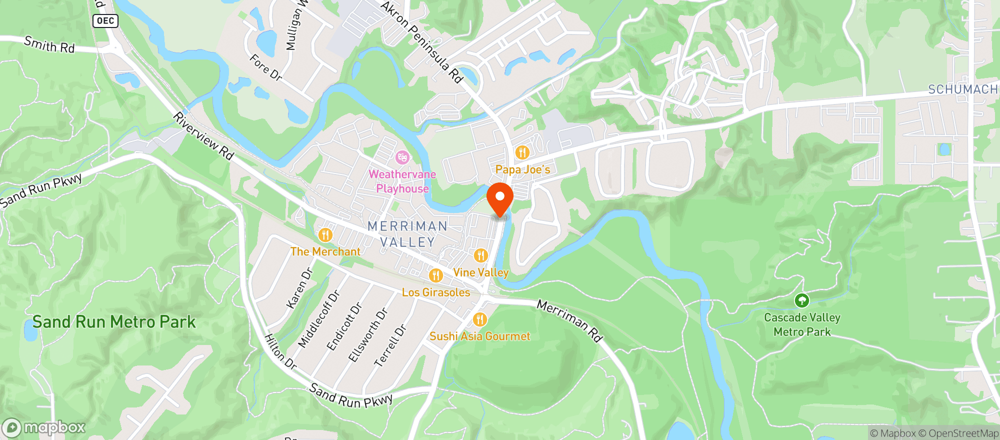 Map showing Silver Spirits