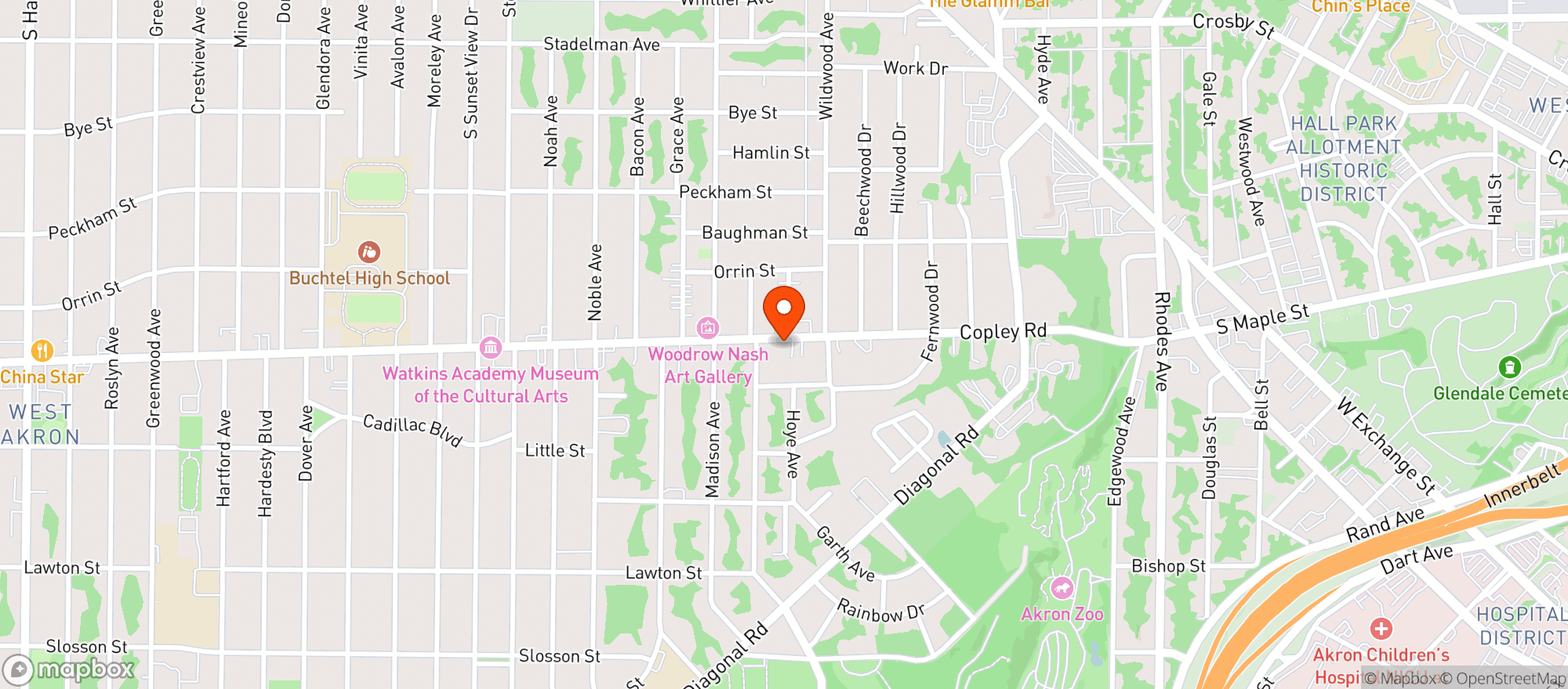Map showing Kellys Carryout