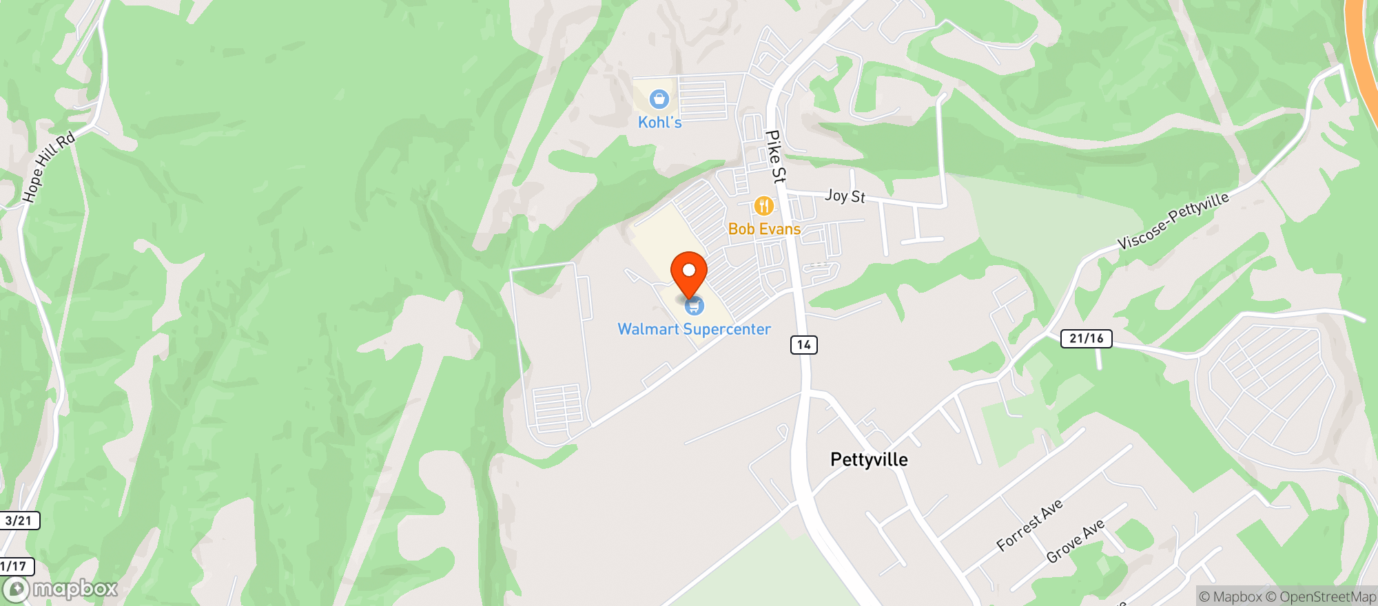 Map showing Walmart Supercenter #2823