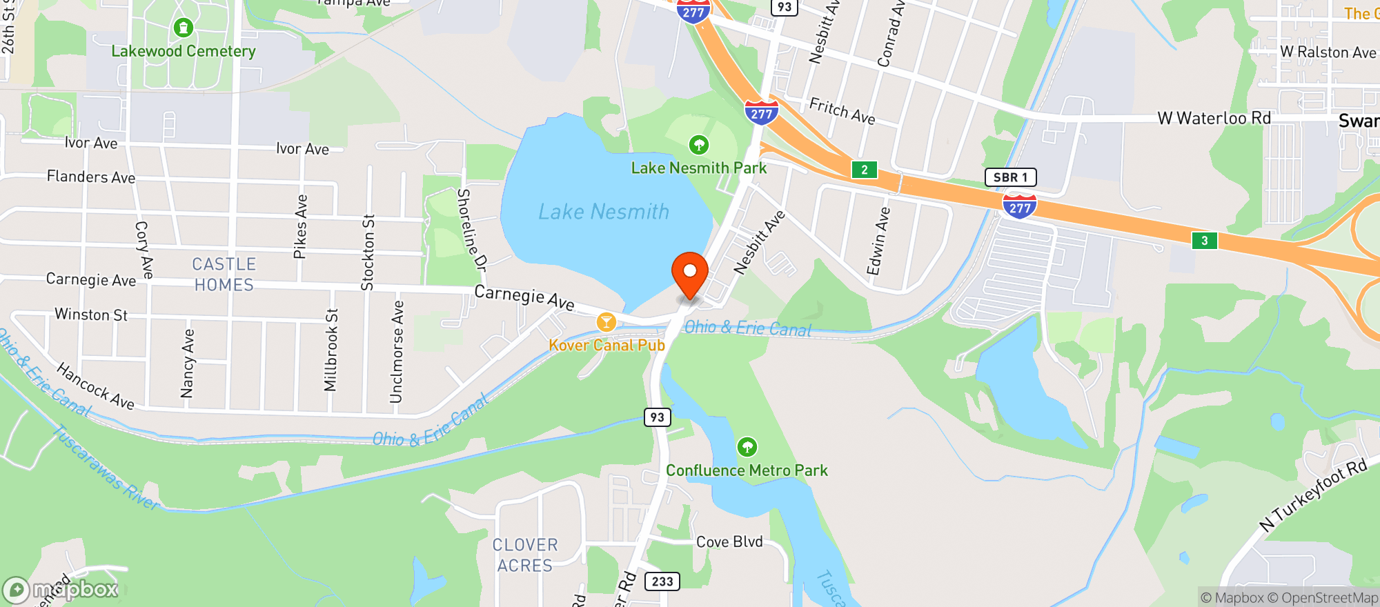 Map showing Leprechaun Party House