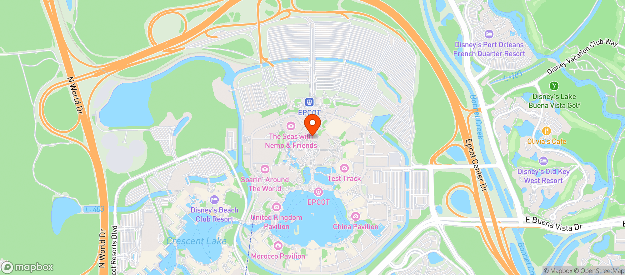 Map showing Epcot (epcot)