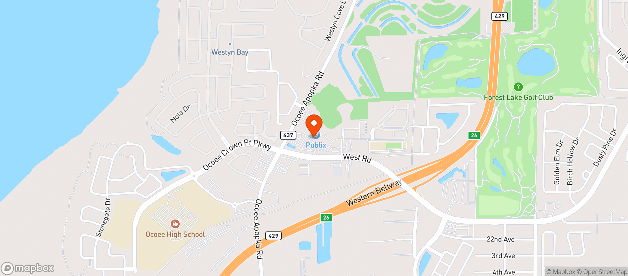 Map showing Publix Super Market