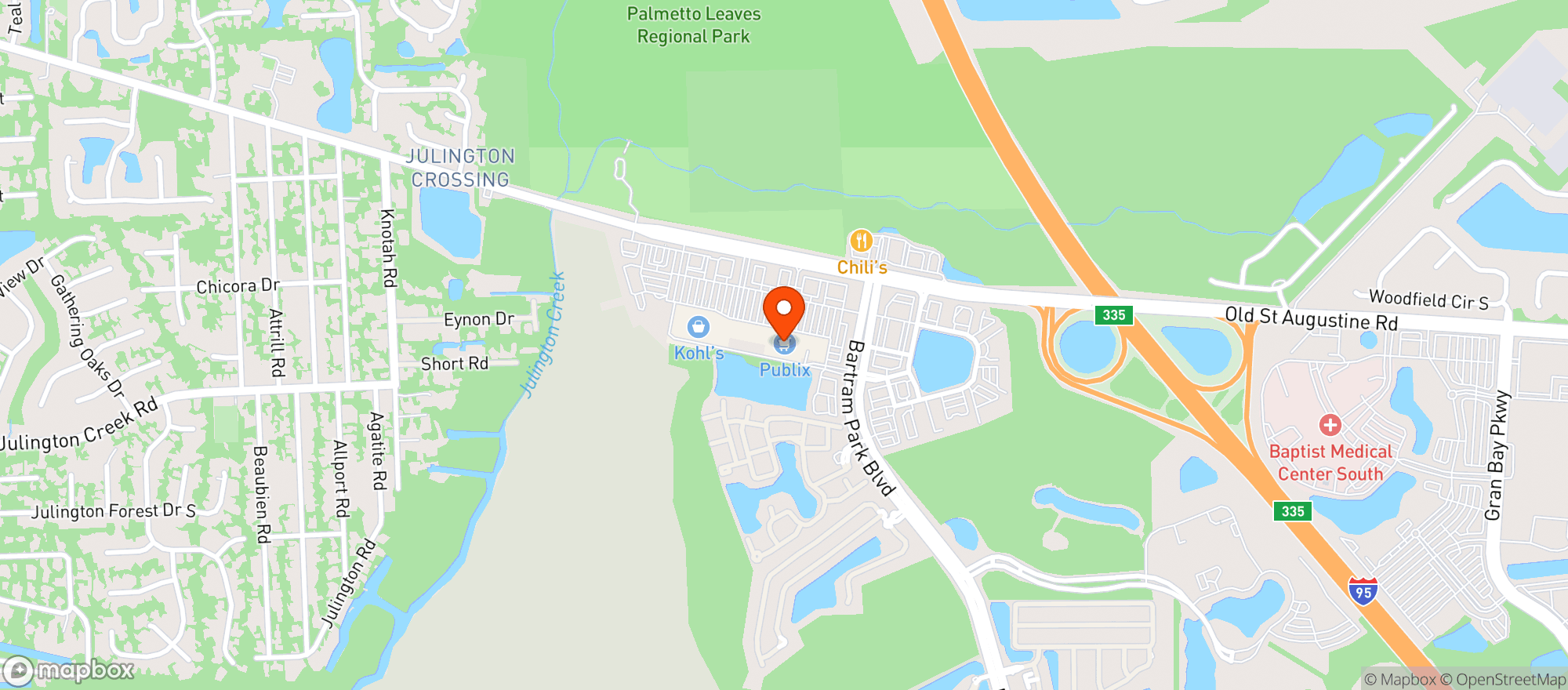 Map showing Publix