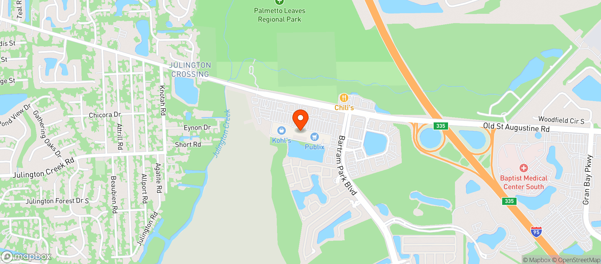 Map showing Gnc - 2461 - The Shoppes @ Bartram Park