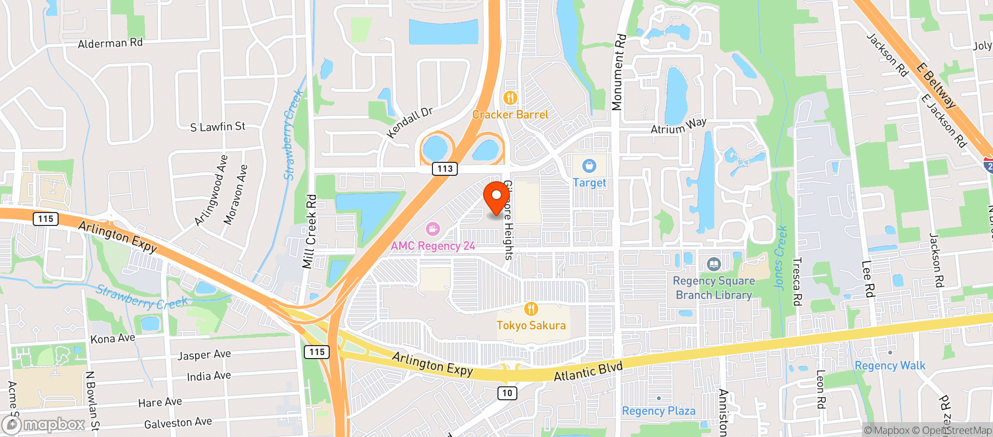 Map showing Circle K South Atlantic Bu - Sub Hq