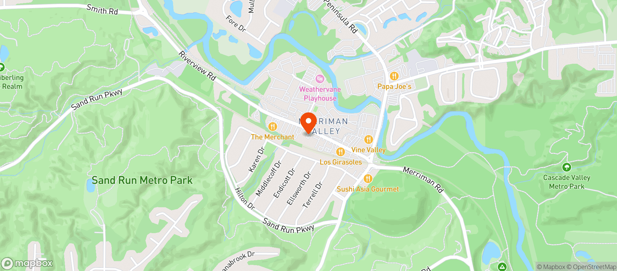 Map showing Valley Mart