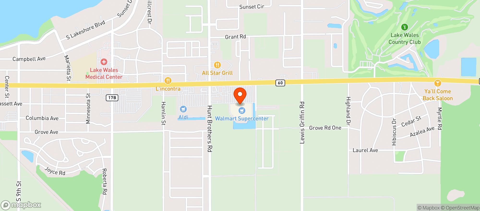 Map showing Walmart Supercenter