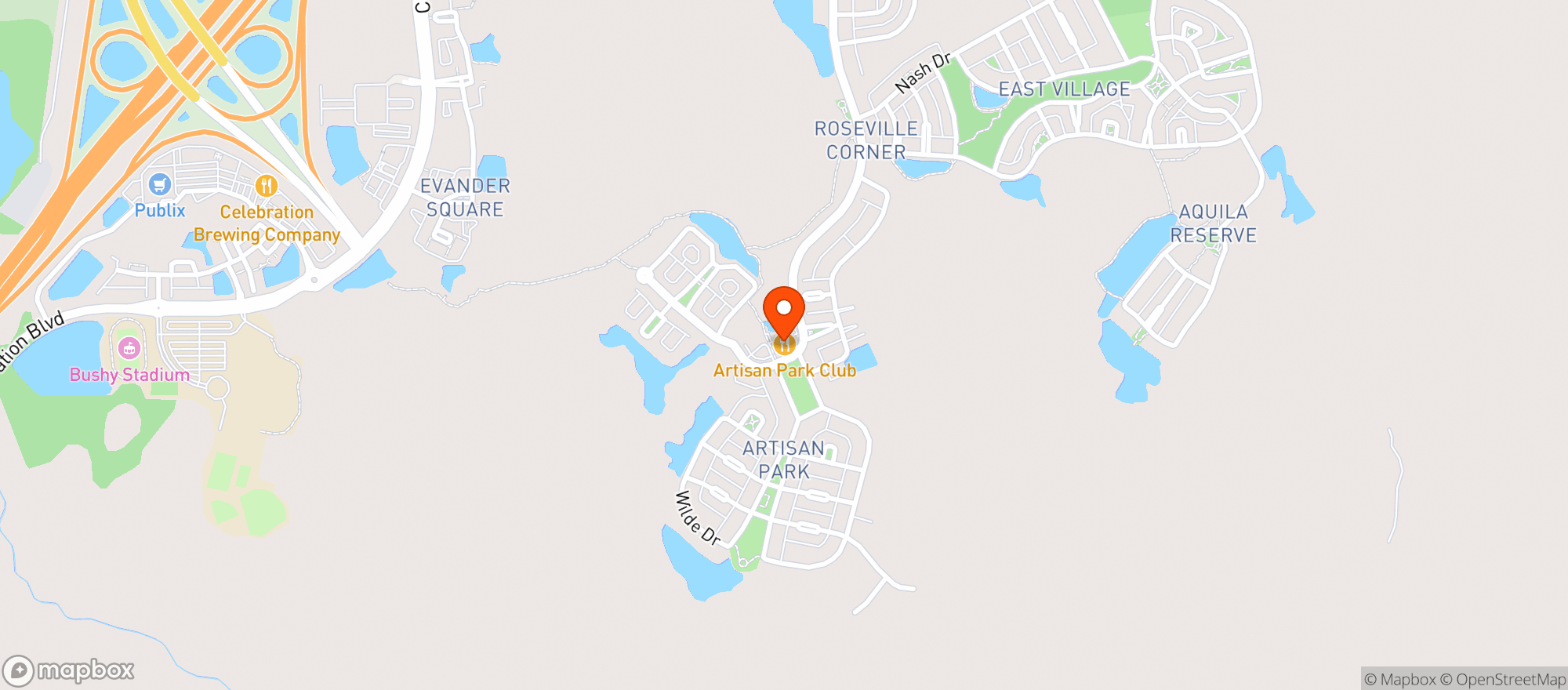 Map showing Artisan Park Service Area