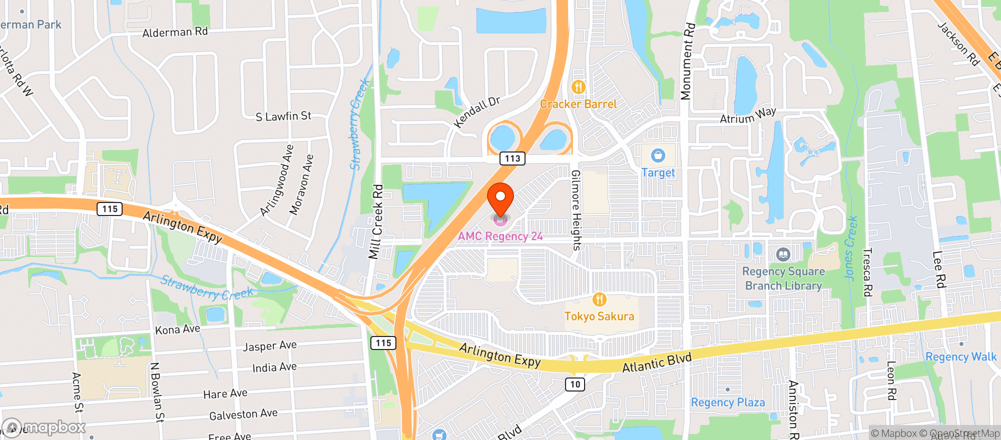 Map showing Amc Theatres Regency 24 #309
