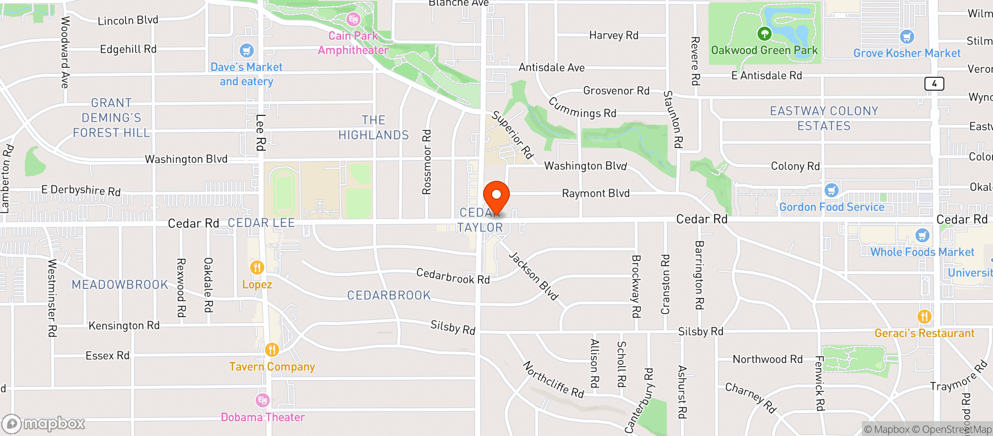 Map showing Heights Beverage