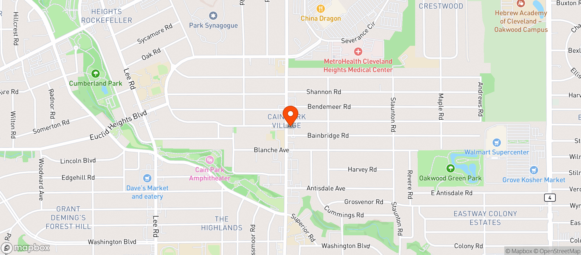 Map showing Unger Bakery